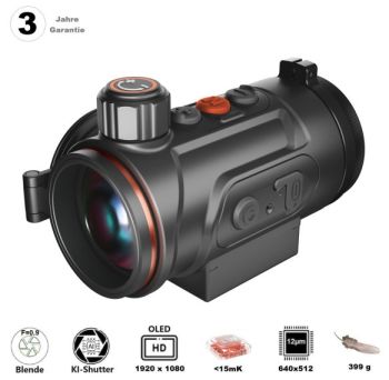 Hunt 635 Pro innovatives Wärmebild-Vorsatzgerät von ThermTec / NETD  15mK / Austauschbarer Akku / HD-OLED mit 4,5 µm