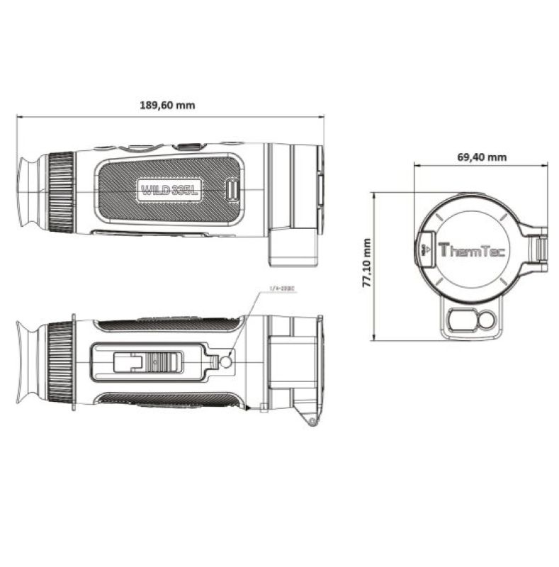 ThermTec WILD 335L Wärmebildkamera mit LRF | Fingerfokussierung | NETD unter 18 mK